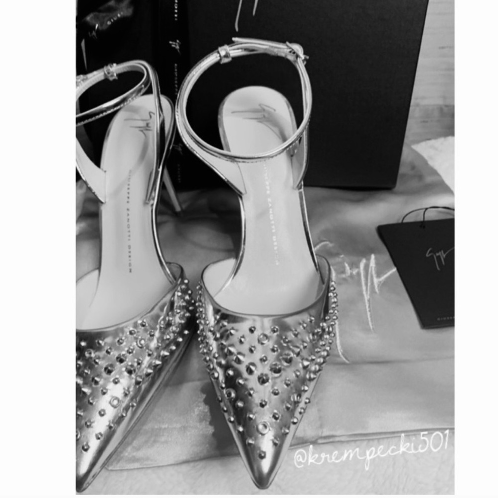 giuseppe zanotti •NEW• studded mirror silver heel - Picture 7 of 9